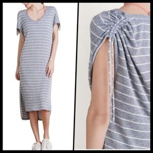 Anthropologie Short Sleeve Midi Slit Dress